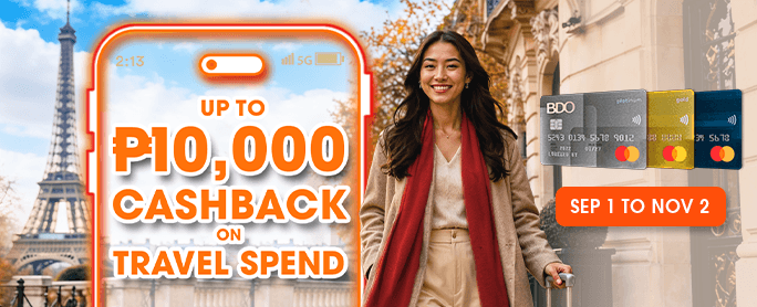 Up to P10,000 Cashback on Travel Spend