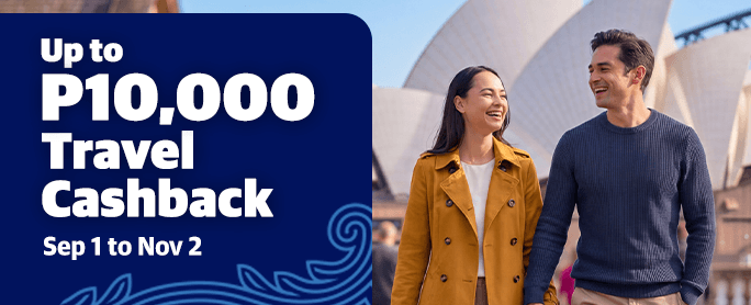 Up to P10,000 Travel Cashback