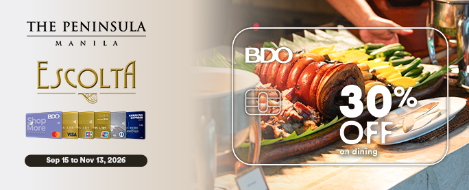 30% OFF at The Peninsula Manila
