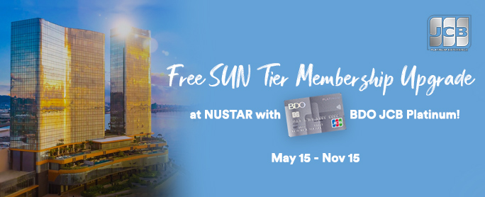 BDO Free SUN Tier Membership Upgrade at NUSTAR official promo image