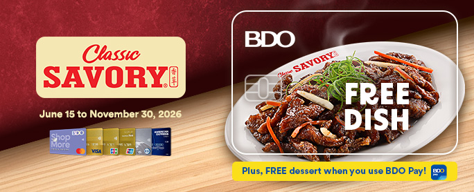 BDO FREE Crunchy Beef Strips and Dessert at Classic Savory official promo image