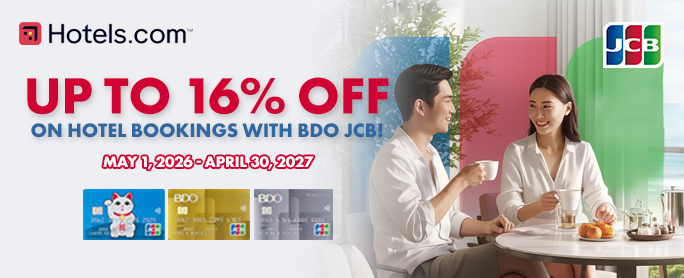 BDO Up to 16% OFF at Hotels.com official promo image