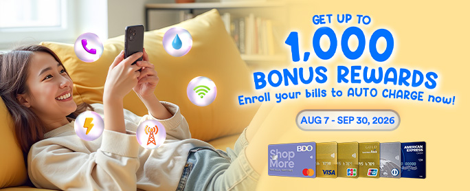 BDO credit card promo: Up to 1,000 Bonus Rewards on new Auto Charge enrollments