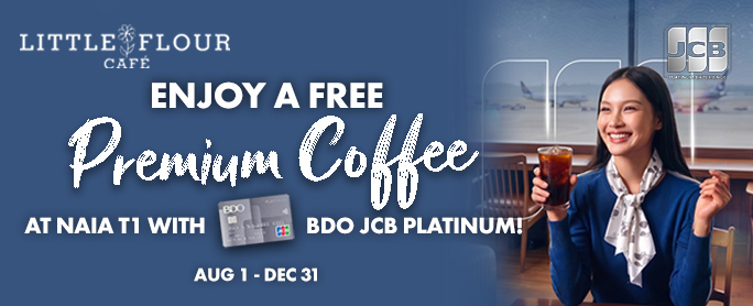 BDO FREE Coffee at Little Flour NAIA Terminal 1 official promo image