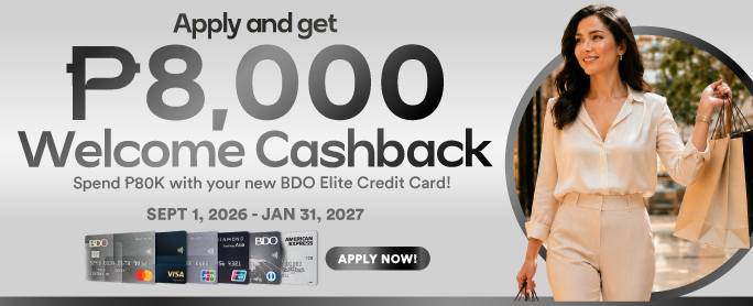 BDO credit card promo: Welcome Cashback Promo