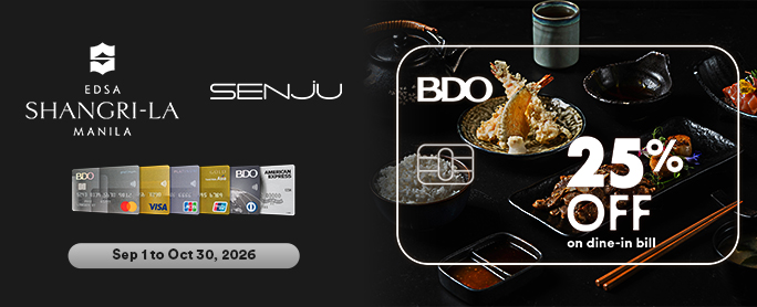25% OFF at Senju, Edsa Shangri-La Hotel