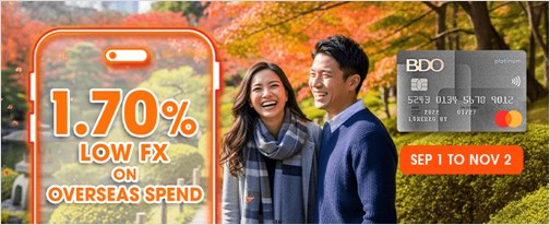 1.70% Low FX Fee on Overseas Spend
