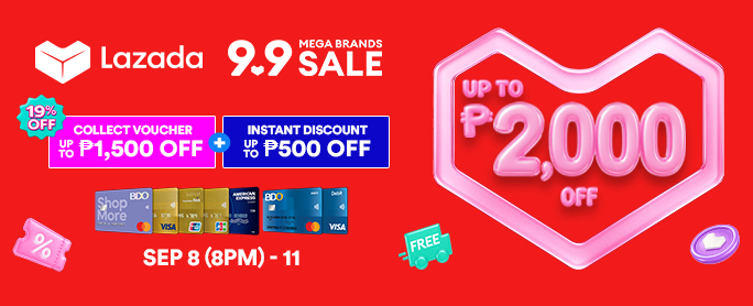 Up to P2,000 SAVINGS on Lazada 9.9