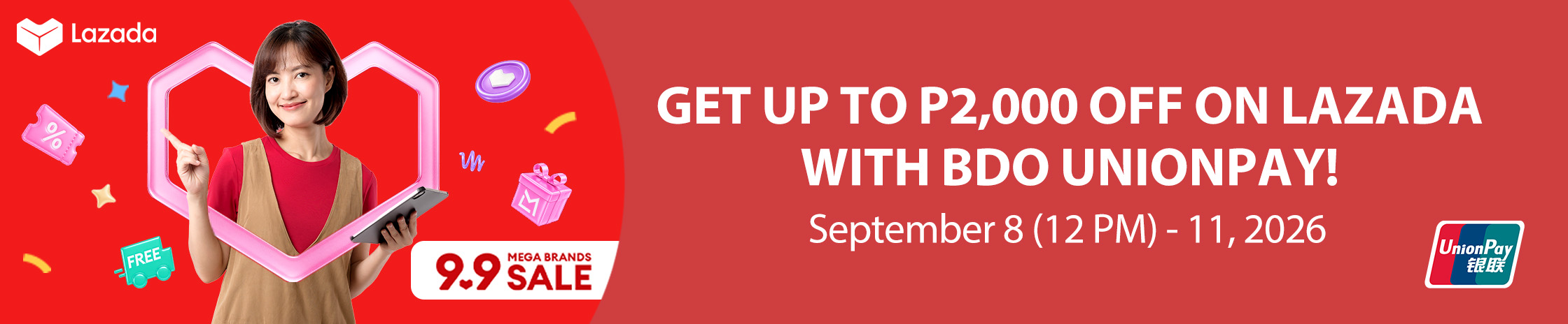 Up to P2,000 OFF on Lazada