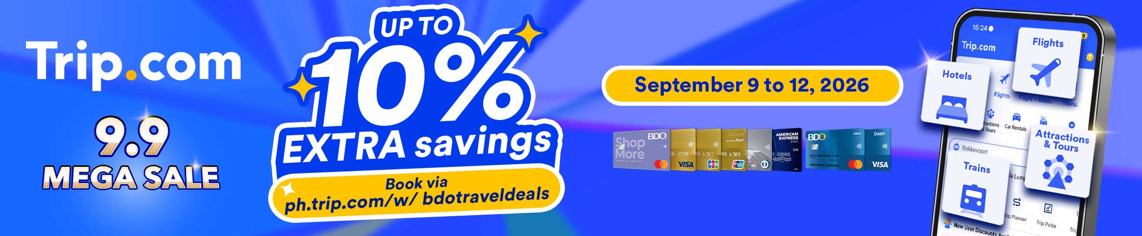 Up to 10% OFF on Trip.com 9.9 Mega Sale 