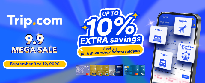 Up to 10% OFF on Trip.com 9.9 Mega Sale 