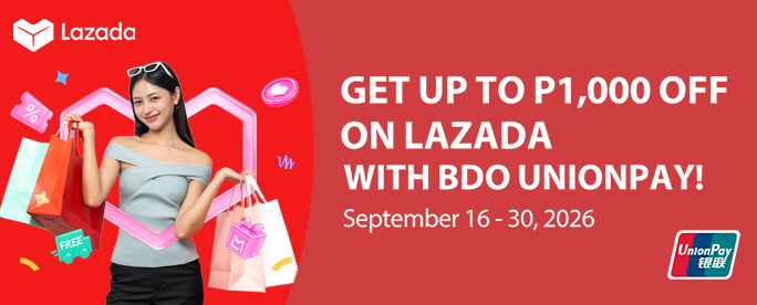 Up to P1,000 OFF on Lazada