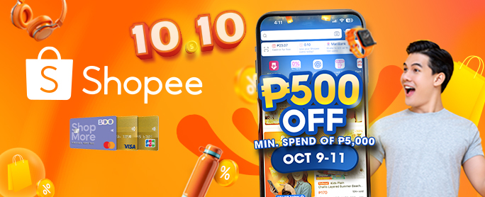 BDO credit card promo: EXTRA P500 OFF on Shopee 10.10 Sale