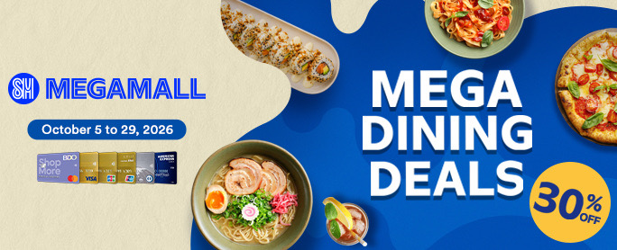 BDO credit card promo: 30% OFF SM Megamall Dining Deals