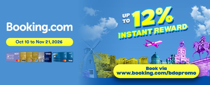 BDO credit card promo: Up to 12% OFF on Booking.com