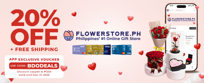 BDO 20% OFF +FREE Shipping on FlowerStore.ph official promo image